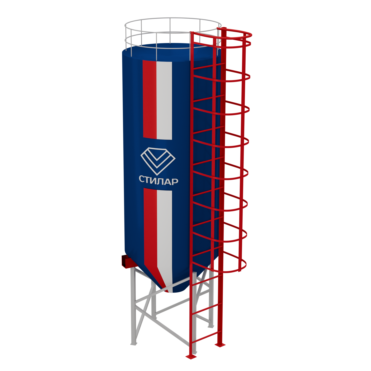Цельносварный силос для минерального порошка и удобрений 75 м³ от производителя